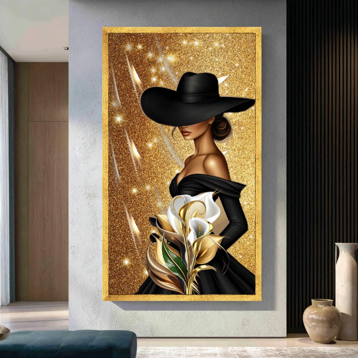 Glamorous Woman,Black Hat, Gol - Women Bags Europe บทวิจารณ์และราคา