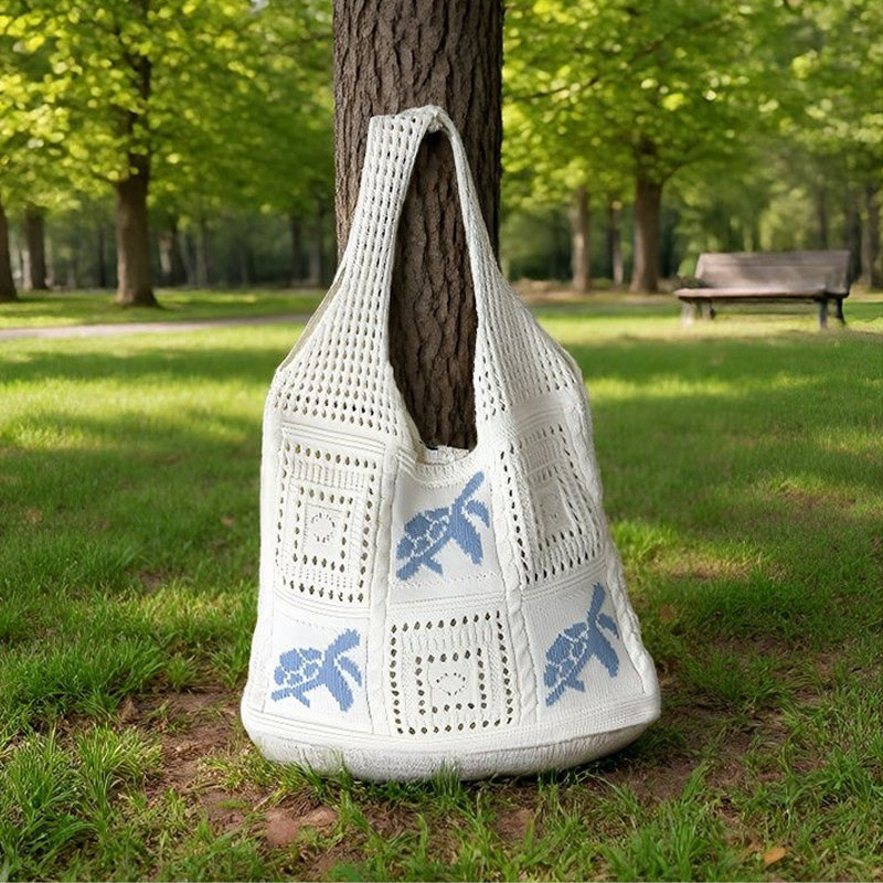 Trendy Large Capacity Crochet  - Crochet Market Bag บทวิจารณ์และราคา