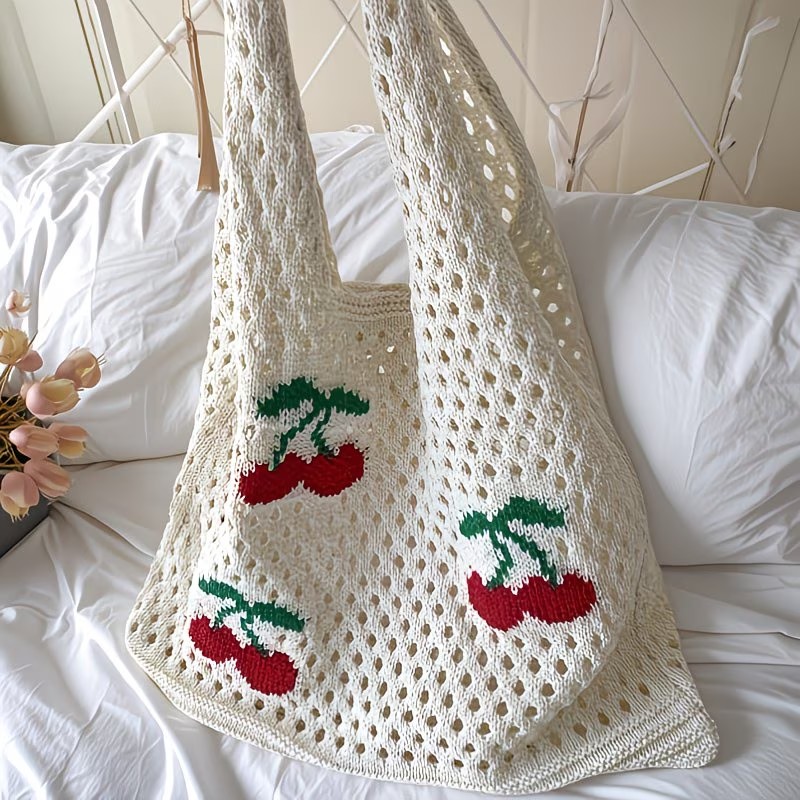 Women Stylish Turtle Cherry Pa - Crochet Market Bag บทวิจารณ์และราคา
