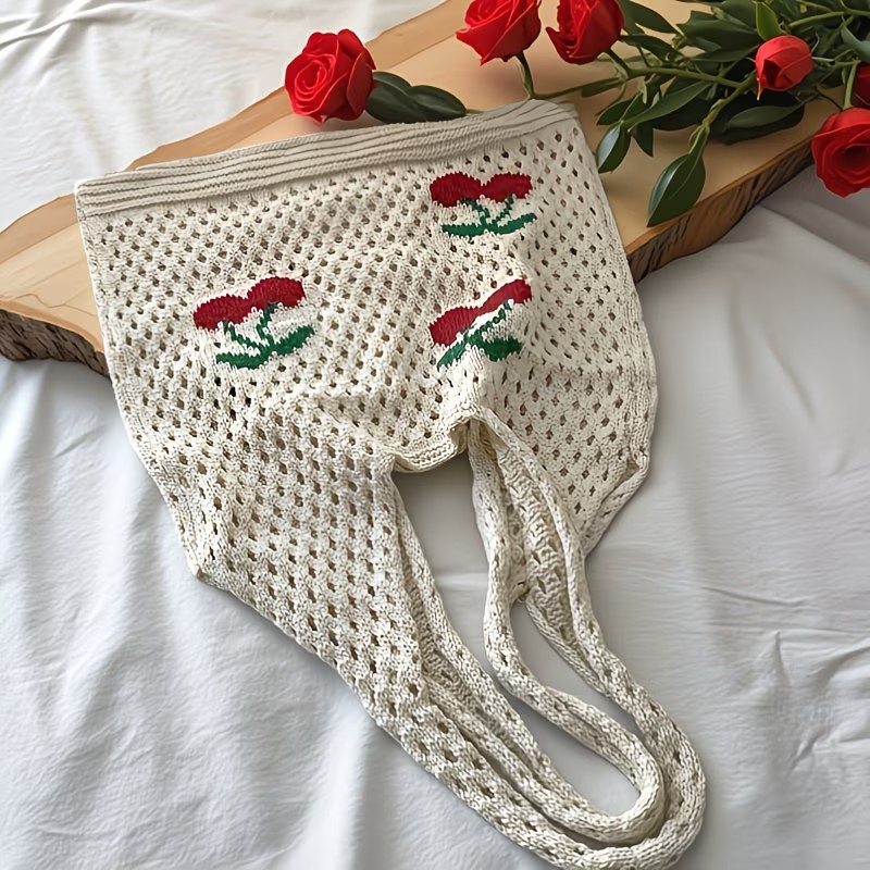Women Stylish Turtle Cherry Pa - Crochet Market Bag บทวิจารณ์และราคา