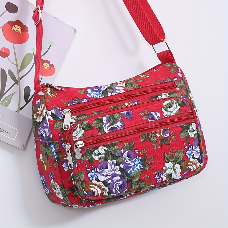 Stylish Floral Crossbody Bag,  - Women Bags Zip บทวิจารณ์และราคา
