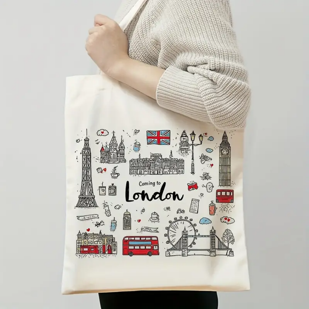 London Landmark Bus Phone Boot - Shopper Tote Canvas บทวิจารณ์และราคา
