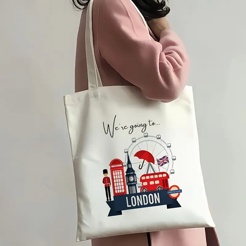London Landmark Bus Phone Boot - Shopper Tote Canvas บทวิจารณ์และราคา