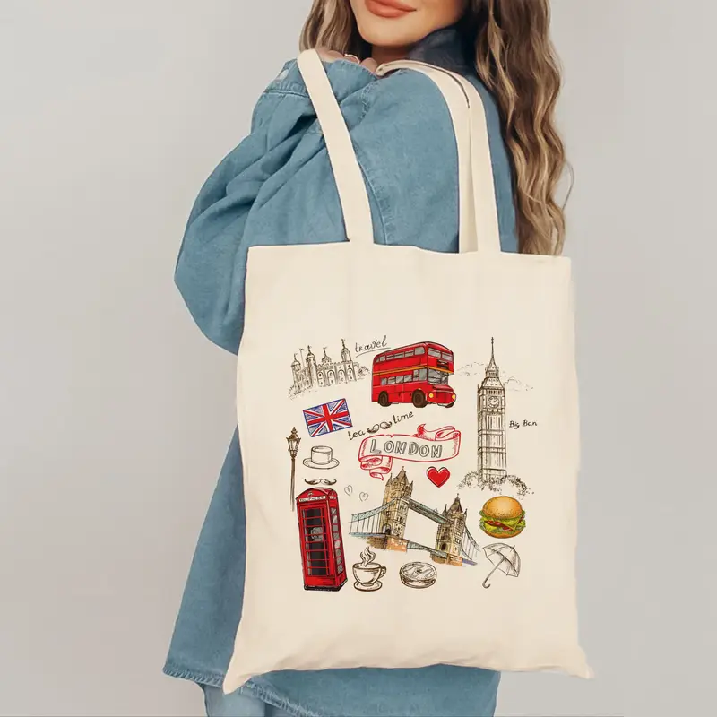 London Landmark Bus Phone Boot - Shopper Tote Canvas บทวิจารณ์และราคา