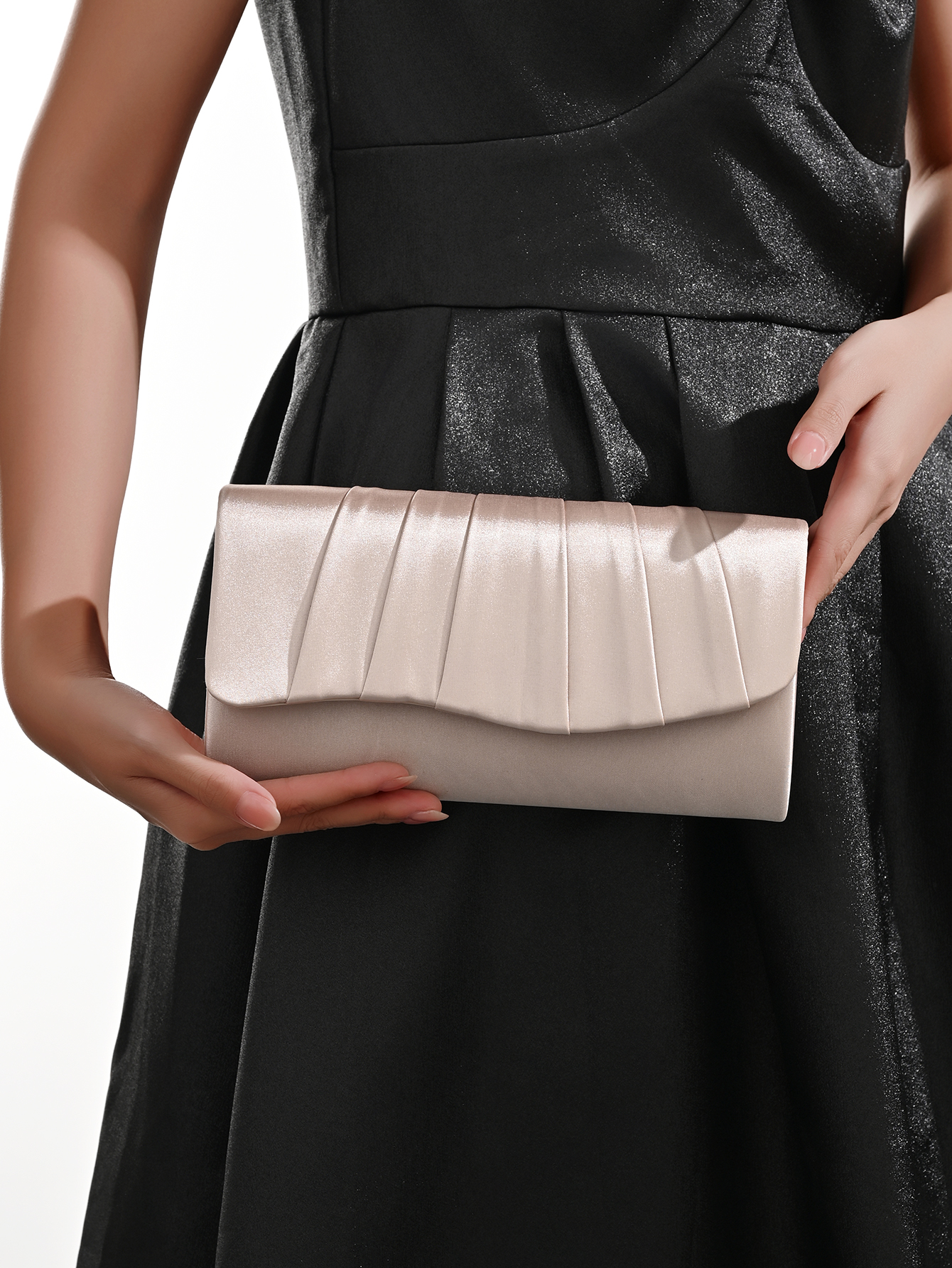 Ladies Dinner Bag Pleated Soli - Women'S Evening Bags บทวิจารณ์และราคา