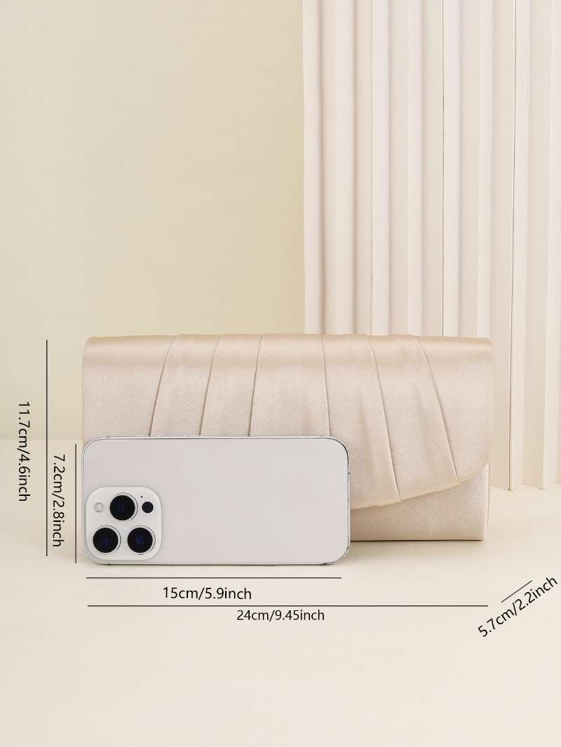 Ladies Dinner Bag Pleated Soli - Women'S Evening Bags บทวิจารณ์และราคา