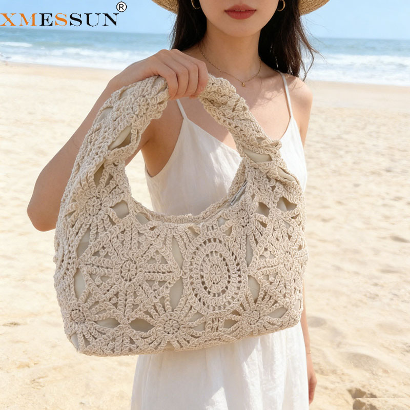 XMESSUN New Trend Lace Hollowe - Crochet Market Bag บทวิจารณ์และราคา