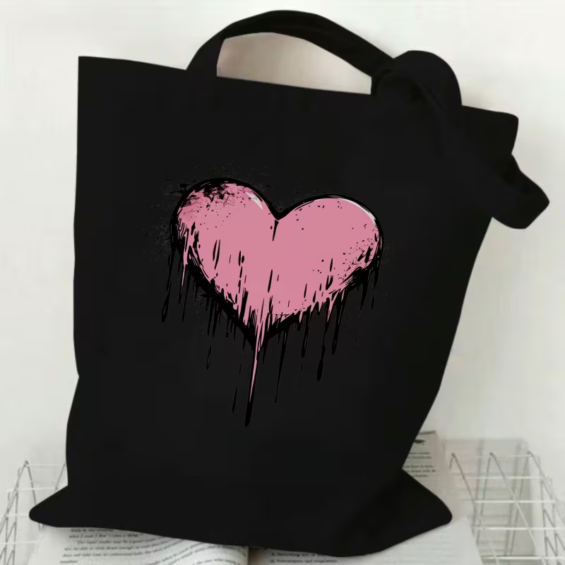 Leopard Print Heart Love Lette - Shopper Tote Canvas บทวิจารณ์และราคา