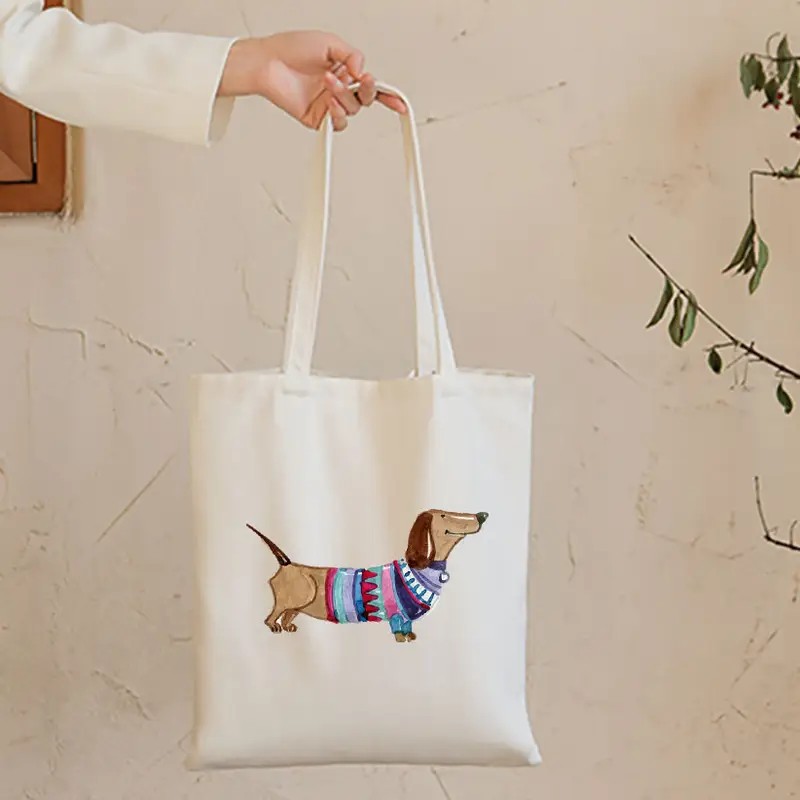 Cute Dachshund Funny Handbags  - Shopper Tote Canvas บทวิจารณ์และราคา