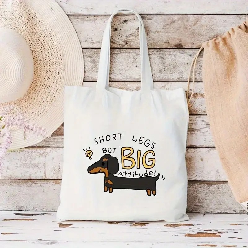 Cute Dachshund Funny Handbags  - Shopper Tote Canvas บทวิจารณ์และราคา