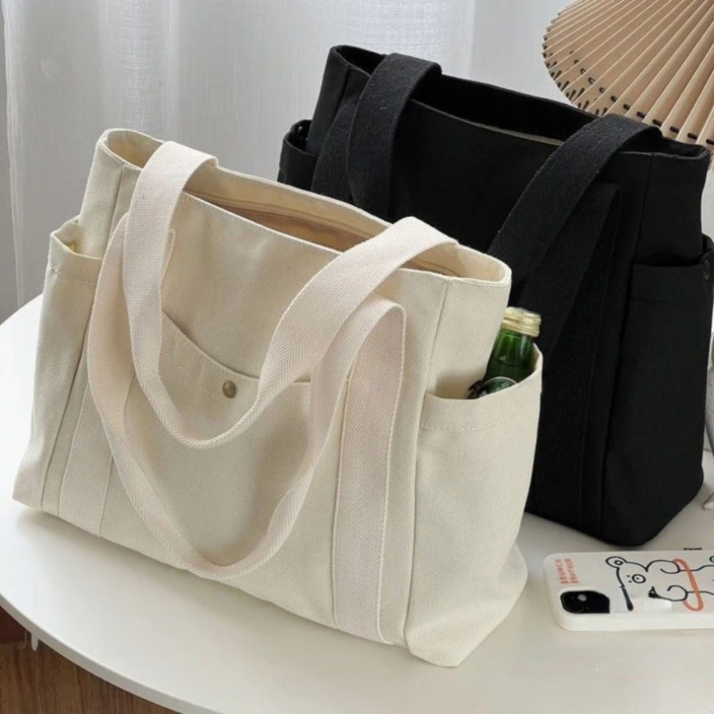 Large Capacity Canvas Tote Bag - Shopper Tote Canvas บทวิจารณ์และราคา