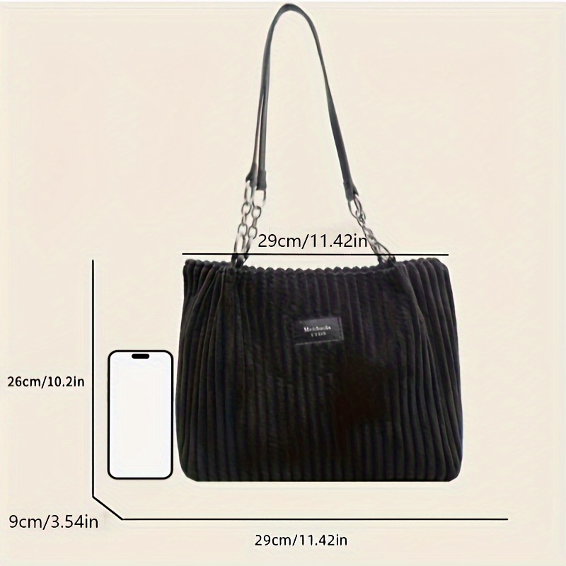 Large Capacity Corduroy Tote B - Women Bags Zip บทวิจารณ์และราคา