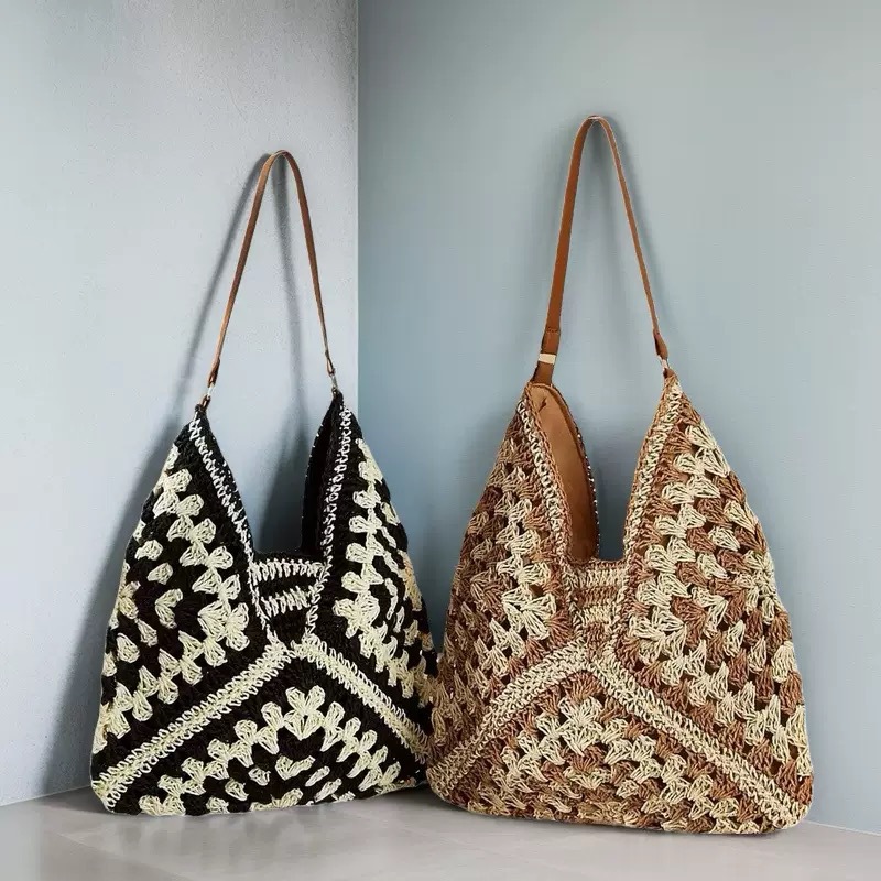 Fashion Bohemian Large Capacit - Crochet Market Bag บทวิจารณ์และราคา