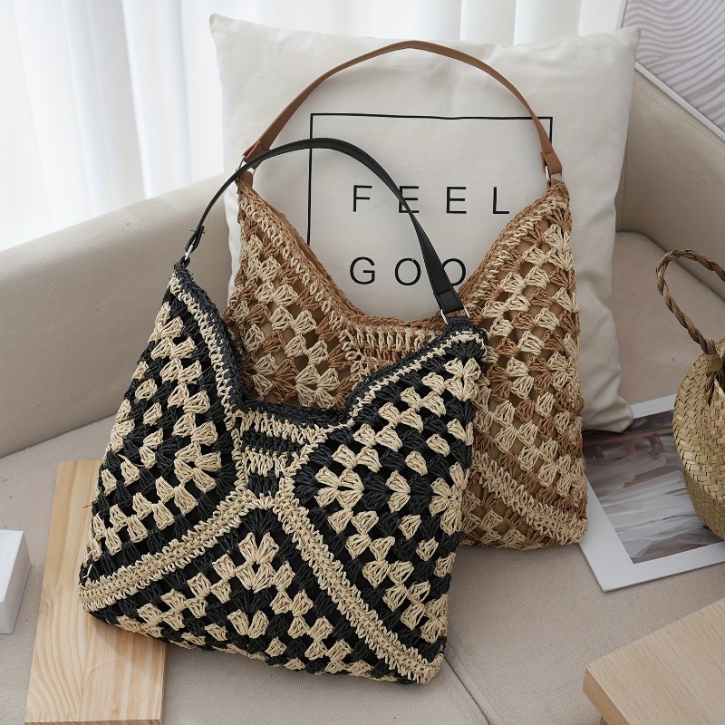 Fashion Bohemian Large Capacit - Crochet Market Bag บทวิจารณ์และราคา