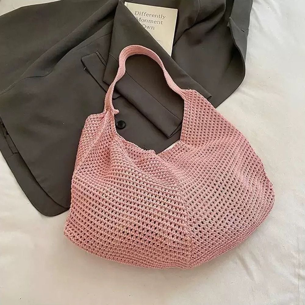 Hollow Woven Single Shoulder B - Crochet Market Bag บทวิจารณ์และราคา