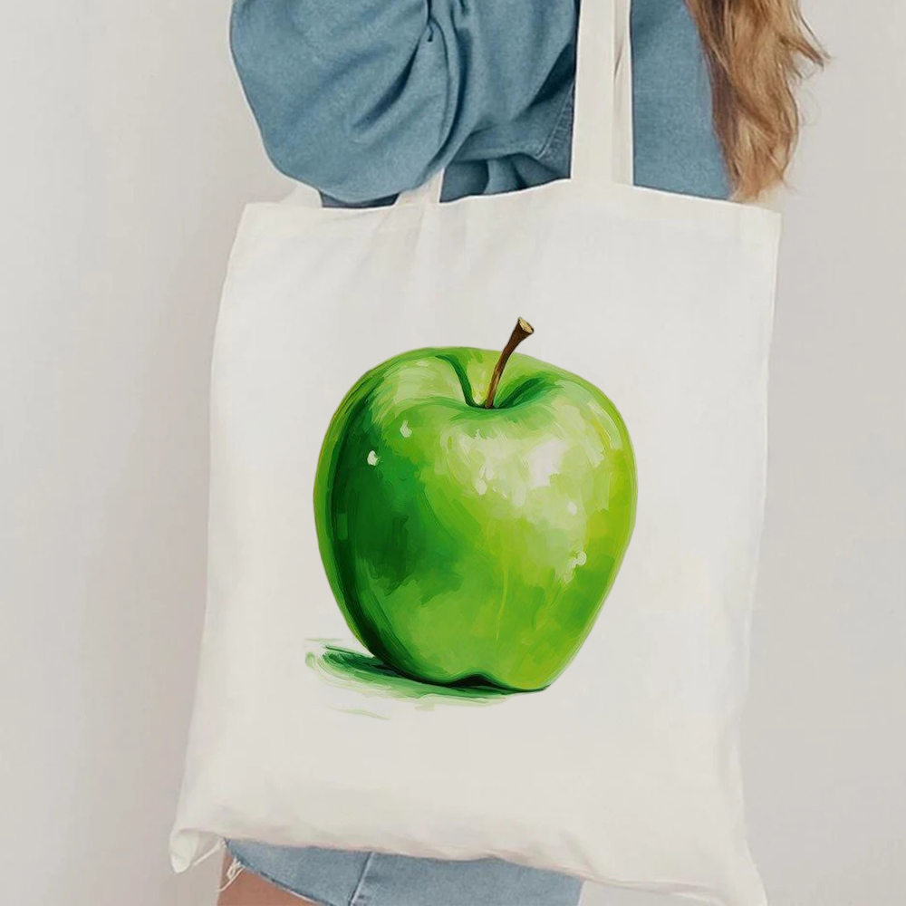 Minimalist Green Apple Art Can - Shopper Tote Canvas บทวิจารณ์และราคา