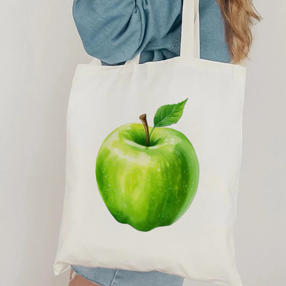Minimalist Green Apple Art Can - Shopper Tote Canvas บทวิจารณ์และราคา