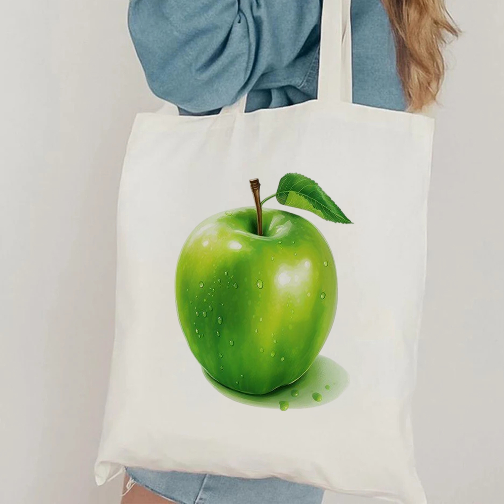 Minimalist Green Apple Art Can - Shopper Tote Canvas บทวิจารณ์และราคา