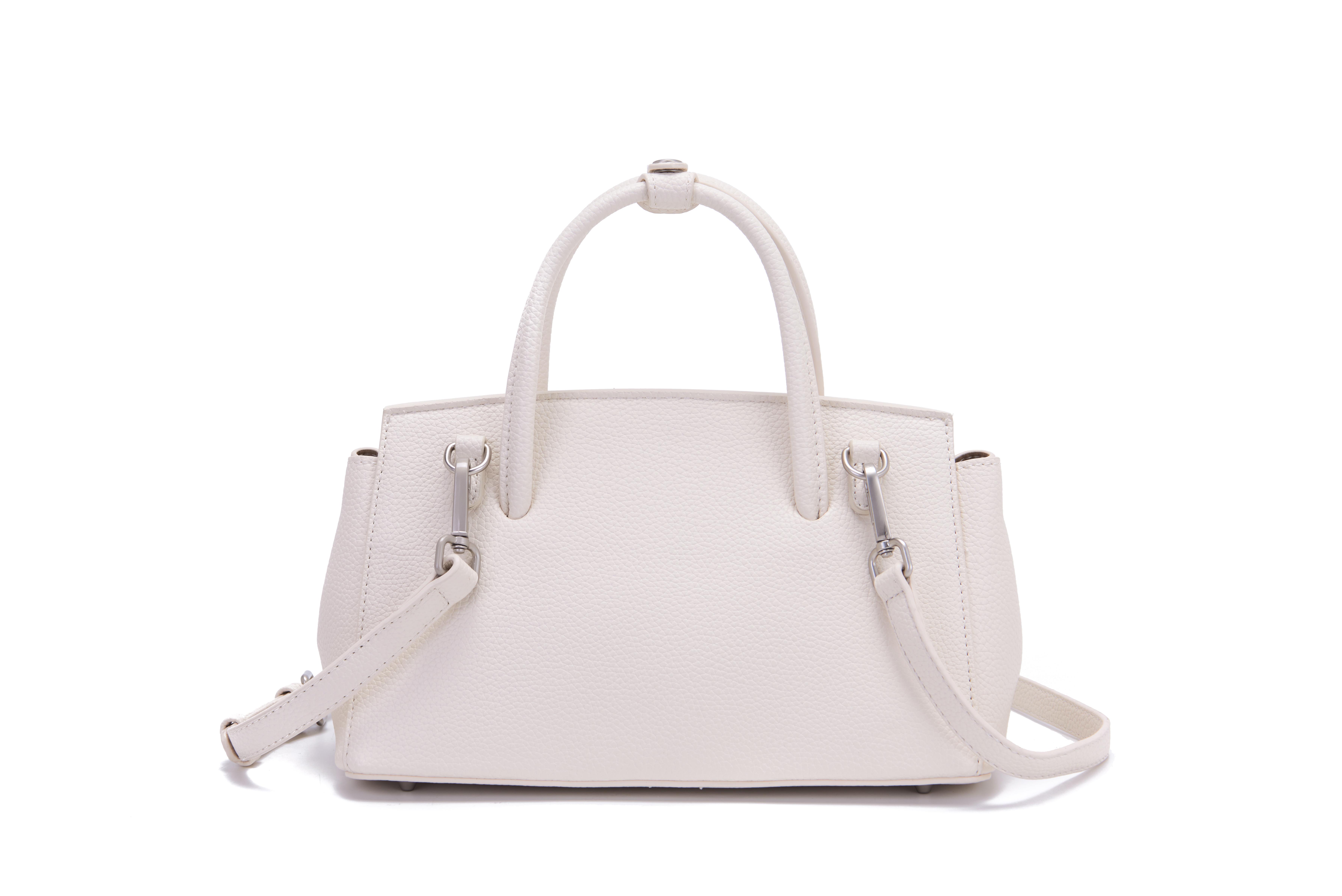 Women Off White Leather Top Ha - Top Handle Structured บทวิจารณ์และราคา