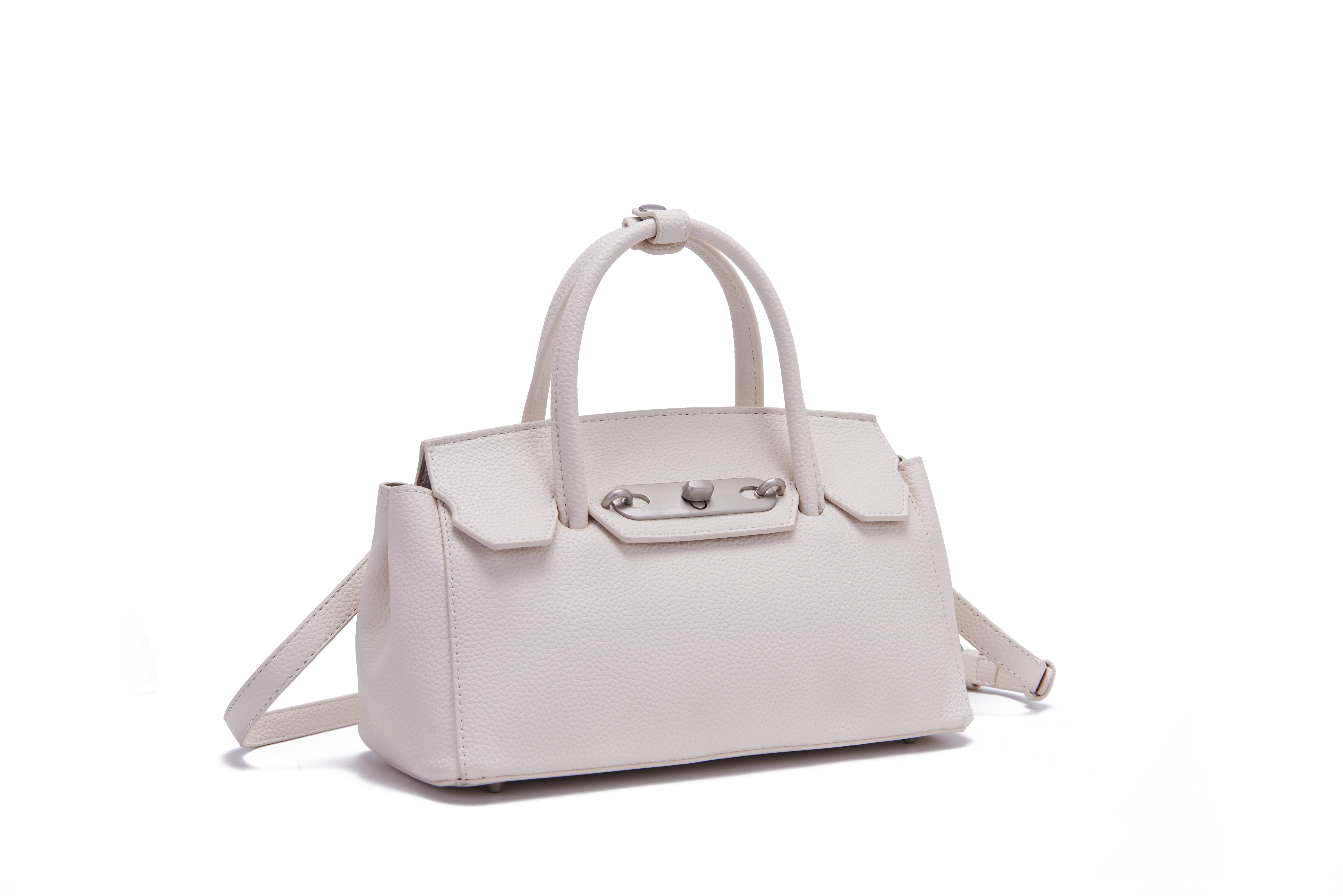 Women Off White Leather Top Ha - Top Handle Structured บทวิจารณ์และราคา