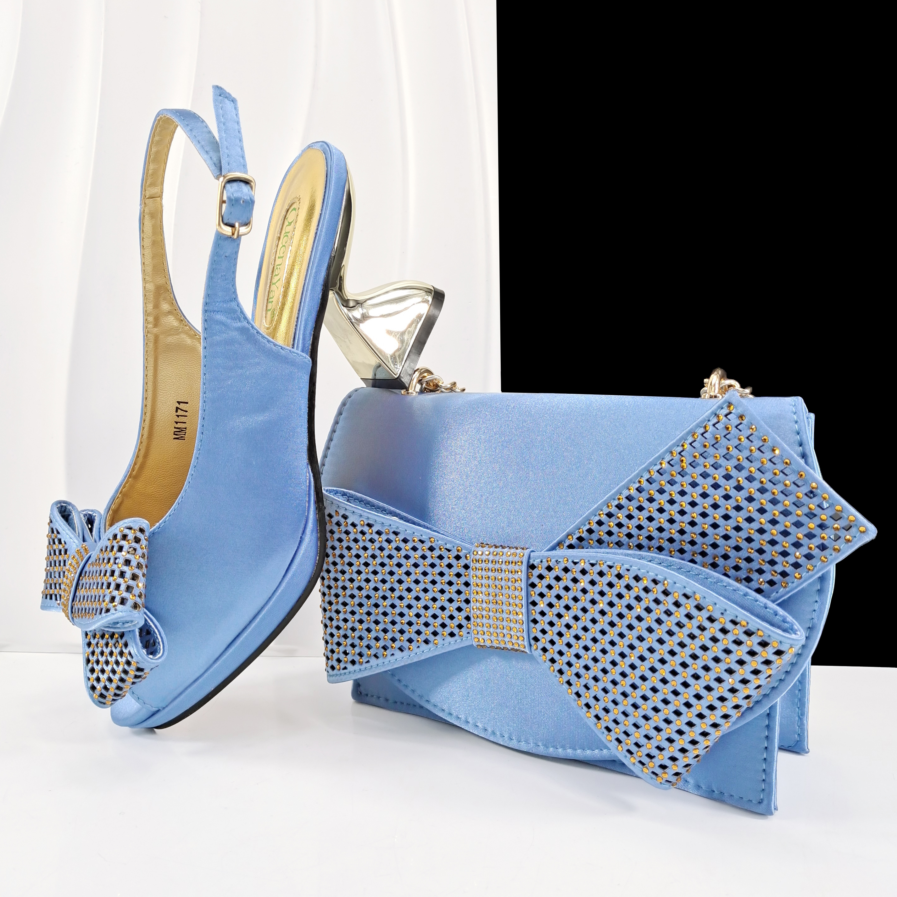 Queena Yan Sky Blue Color Peep - Women'S Evening Bags บทวิจารณ์และราคา