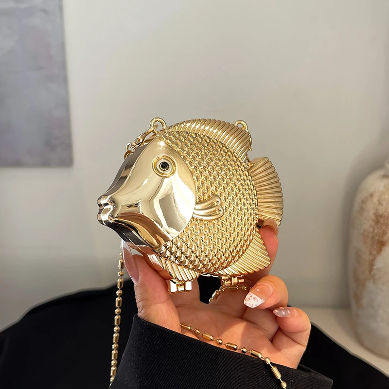 Cute Little Fish Shape Metal M - Women'S Evening Bags บทวิจารณ์และราคา