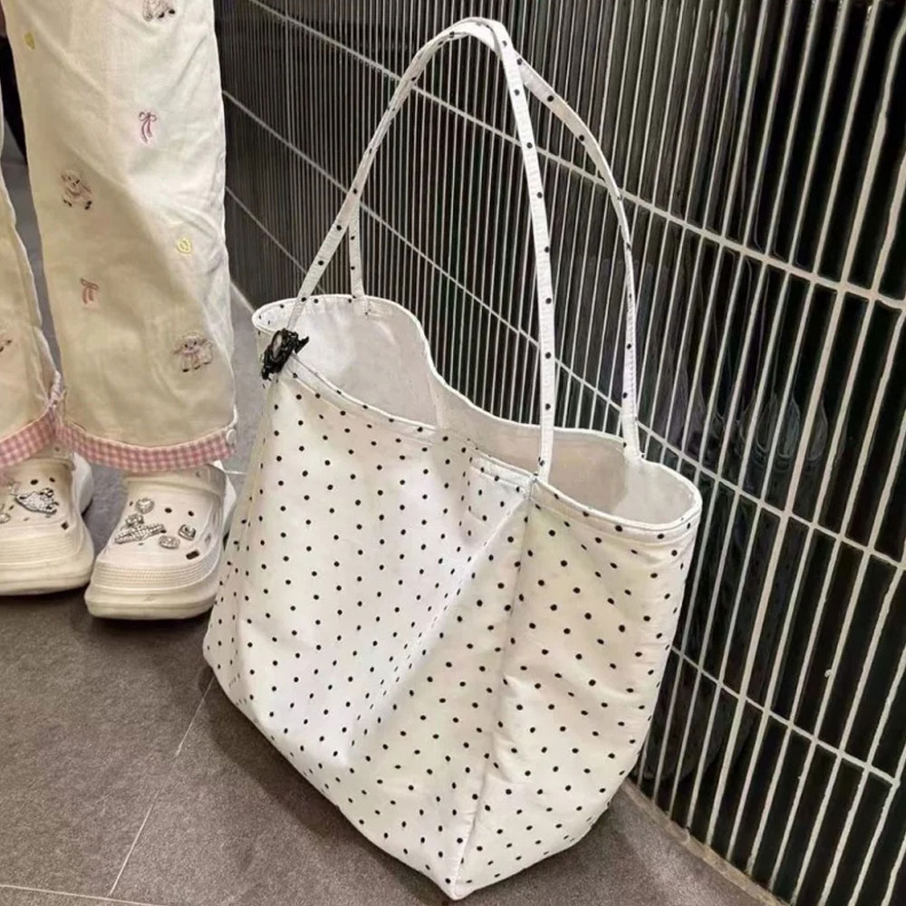 Large-Capacity New Polka-Dot C - Shopper Tote Canvas บทวิจารณ์และราคา