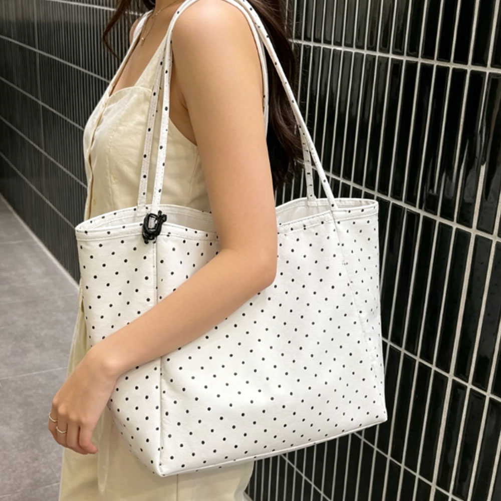 Large-Capacity New Polka-Dot C - Shopper Tote Canvas บทวิจารณ์และราคา