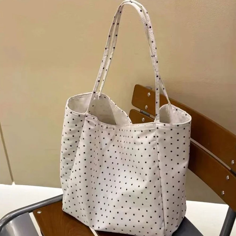 Large-Capacity New Polka-Dot C - Shopper Tote Canvas บทวิจารณ์และราคา