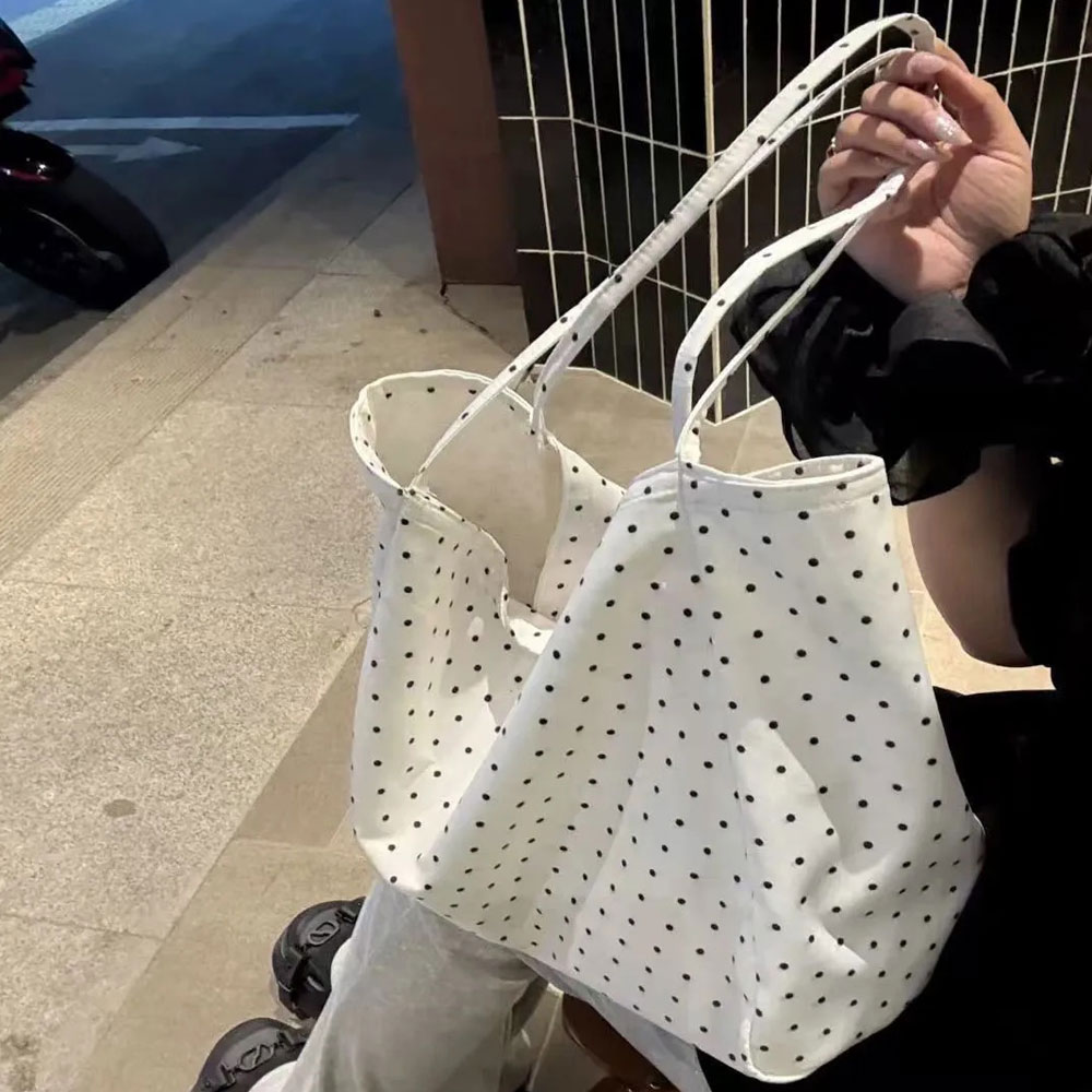 Large-Capacity New Polka-Dot C - Shopper Tote Canvas บทวิจารณ์และราคา