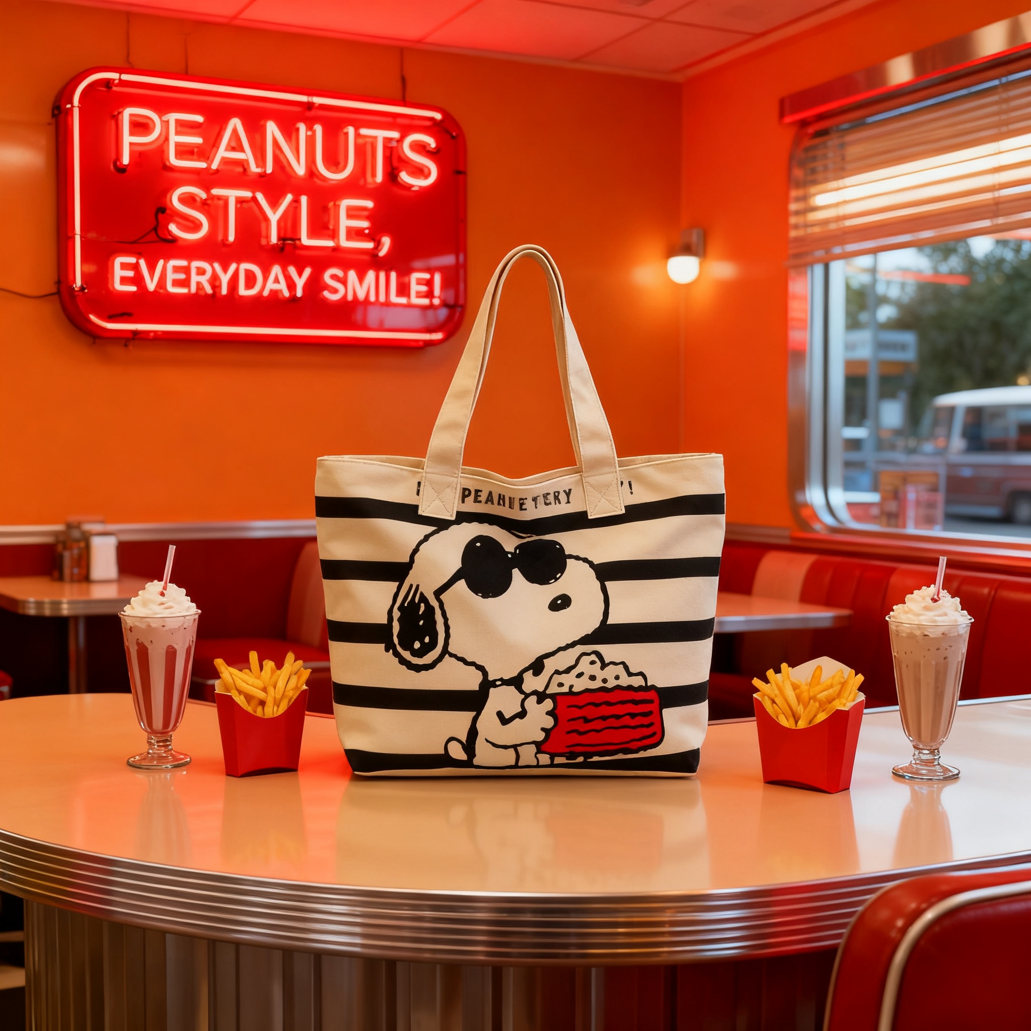 Snoopy Cartoon Large Capacity  - Shopper Tote Canvas บทวิจารณ์และราคา