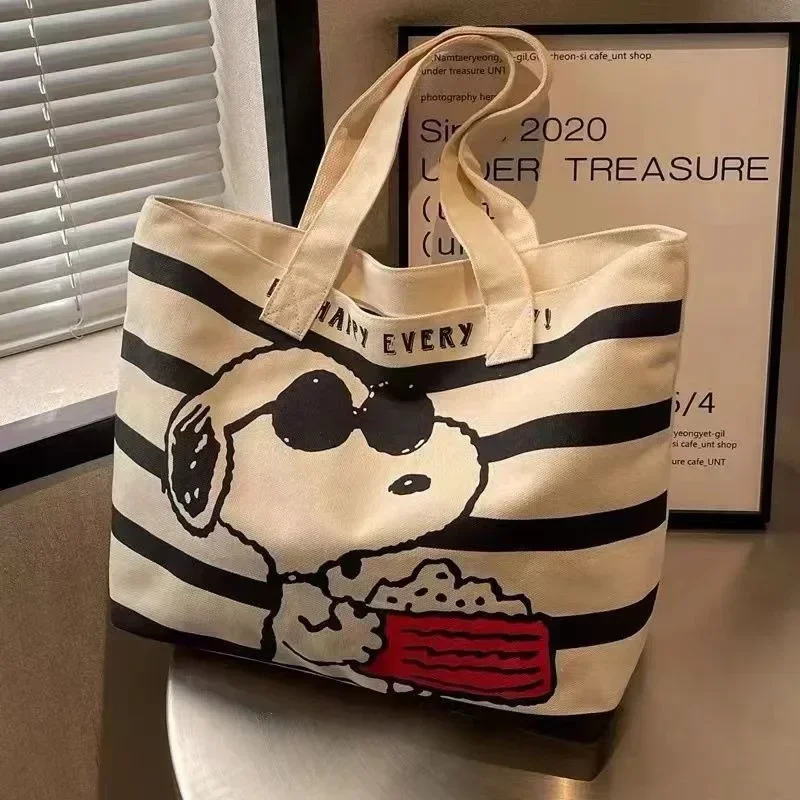 Snoopy Cartoon Large Capacity  - Shopper Tote Canvas บทวิจารณ์และราคา