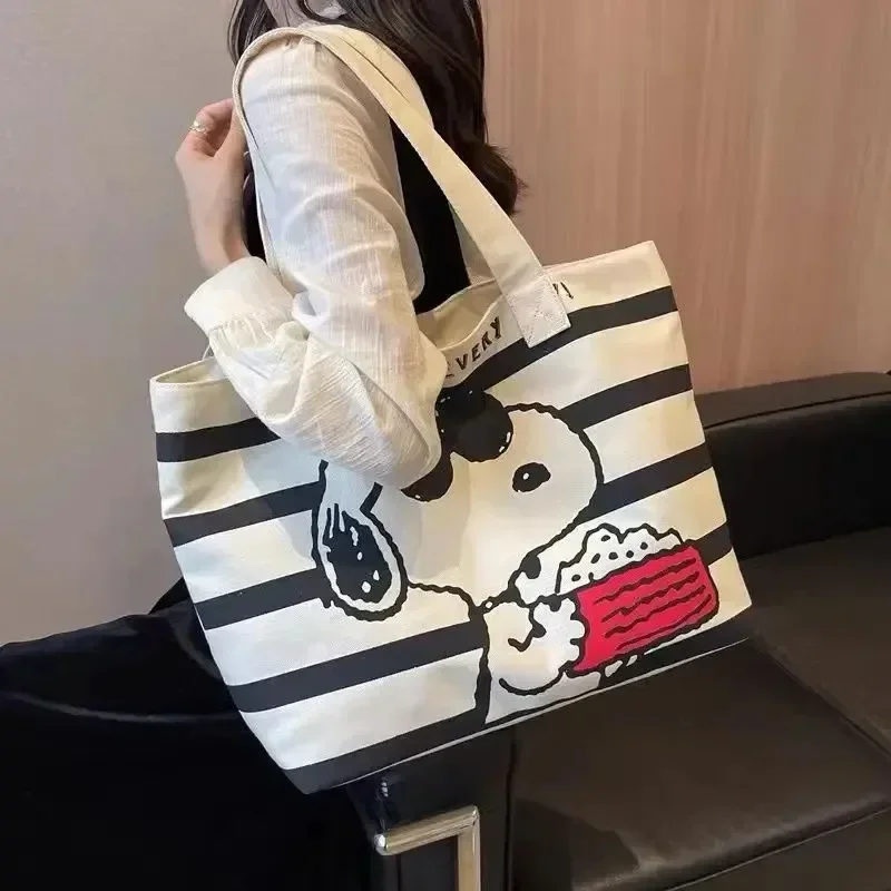Snoopy Cartoon Large Capacity  - Shopper Tote Canvas บทวิจารณ์และราคา