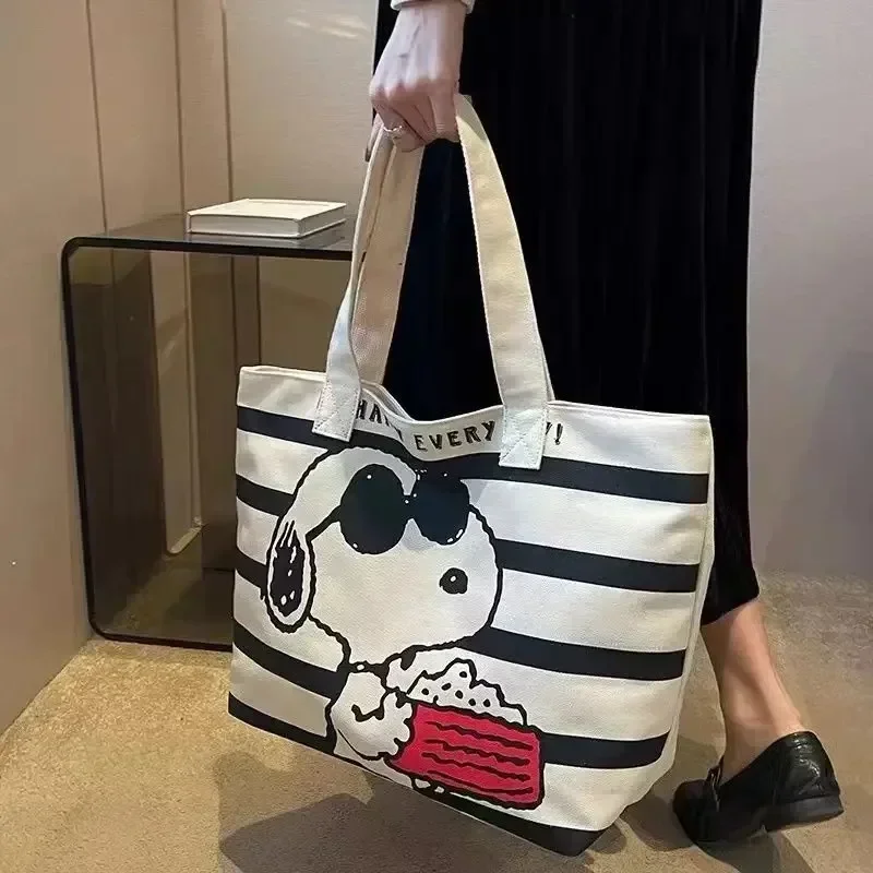 Snoopy Cartoon Large Capacity  - Shopper Tote Canvas บทวิจารณ์และราคา