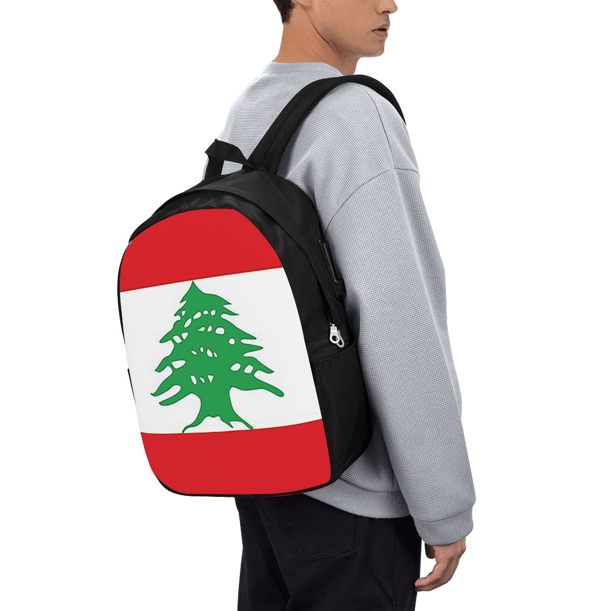 Flag Of Lebanon Backpack Trave - Women Bags Lebanon บทวิจารณ์และราคา