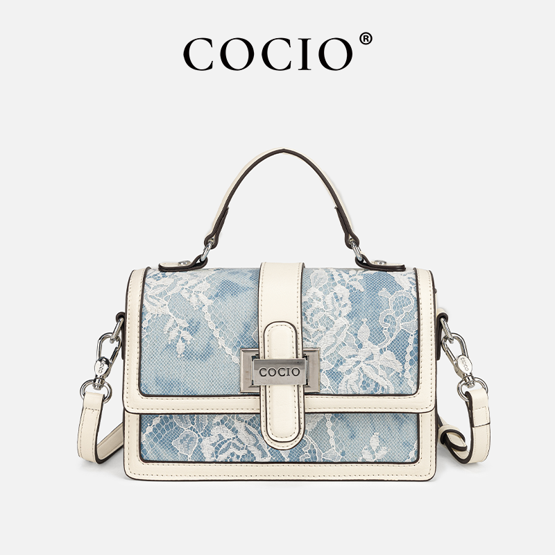 Women Blue Snake Print Lace Pa - Top Handle Structured บทวิจารณ์และราคา