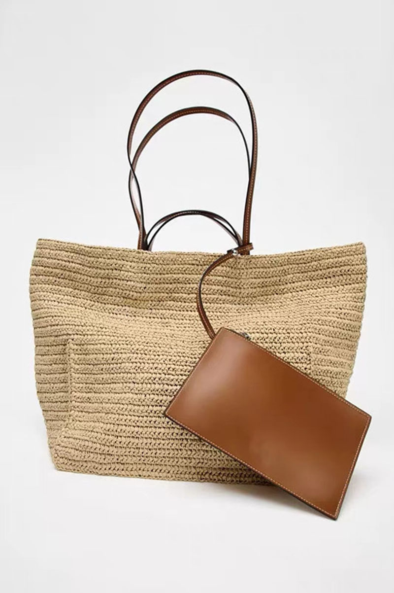 Women Shouder Bohemian Straw U - Crochet Market Bag บทวิจารณ์และราคา