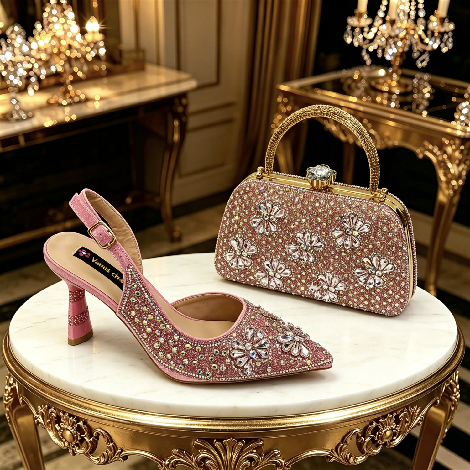 Venus Chan Gold Pointed Toe Rh - Women'S Evening Bags บทวิจารณ์และราคา
