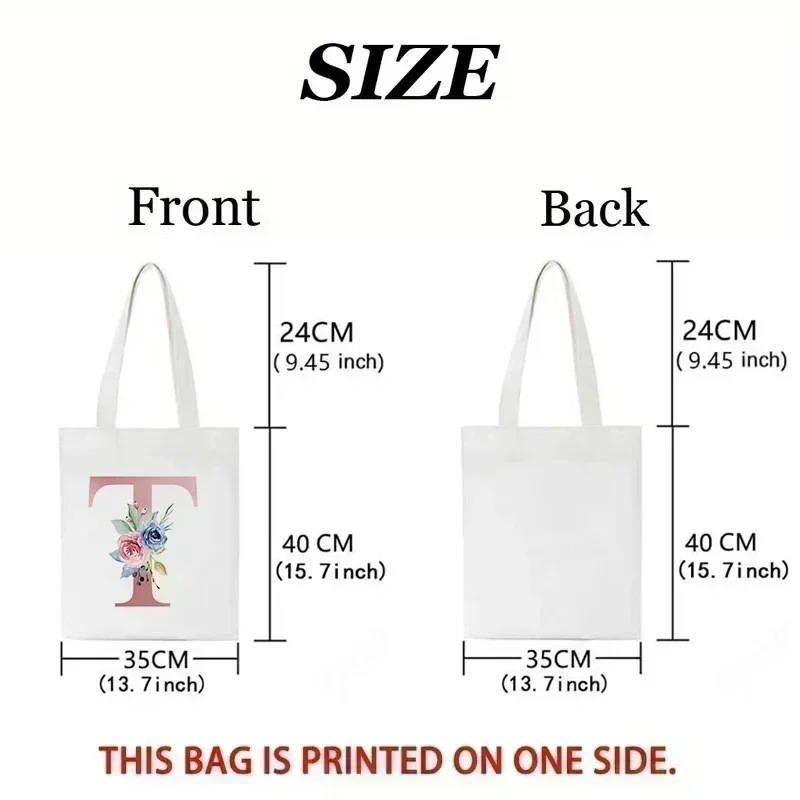 Elegant Floral Alphabet Tote B - Shopper Tote Canvas บทวิจารณ์และราคา