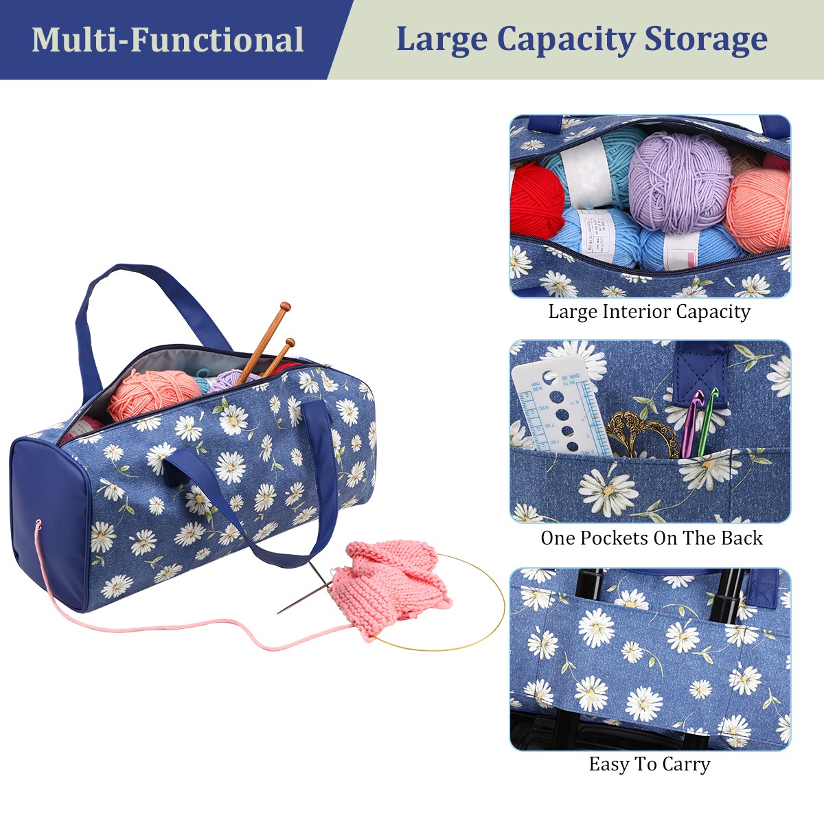 Portable Yarn Crochet Hooks St - Crochet Market Bag บทวิจารณ์และราคา