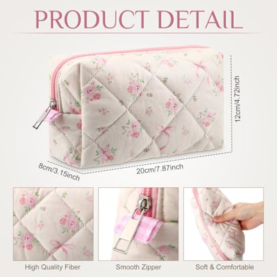 10 Pcs Quilted Makeup Bag Bulk - Women Bags For Women บทวิจารณ์และราคา