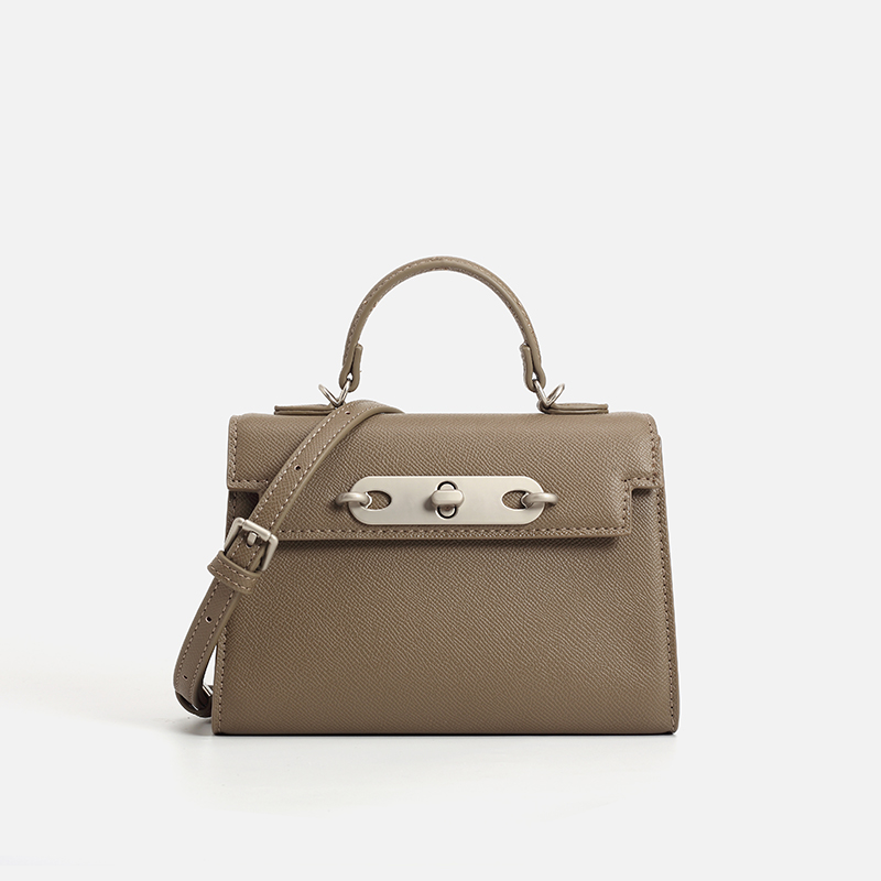 Women Taupe Saffiano Leather T - Top Handle Structured บทวิจารณ์และราคา