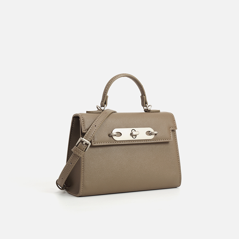 Women Taupe Saffiano Leather T - Top Handle Structured บทวิจารณ์และราคา