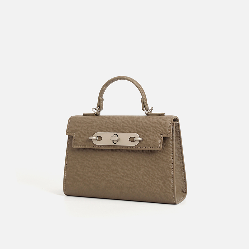 Women Taupe Saffiano Leather T - Top Handle Structured บทวิจารณ์และราคา