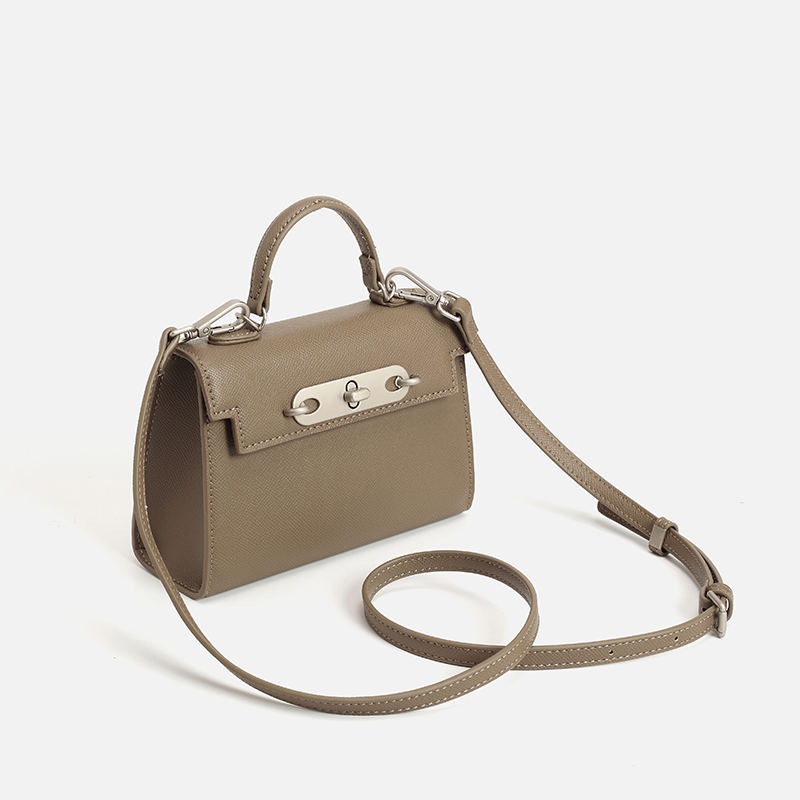 Women Taupe Saffiano Leather T - Top Handle Structured บทวิจารณ์และราคา