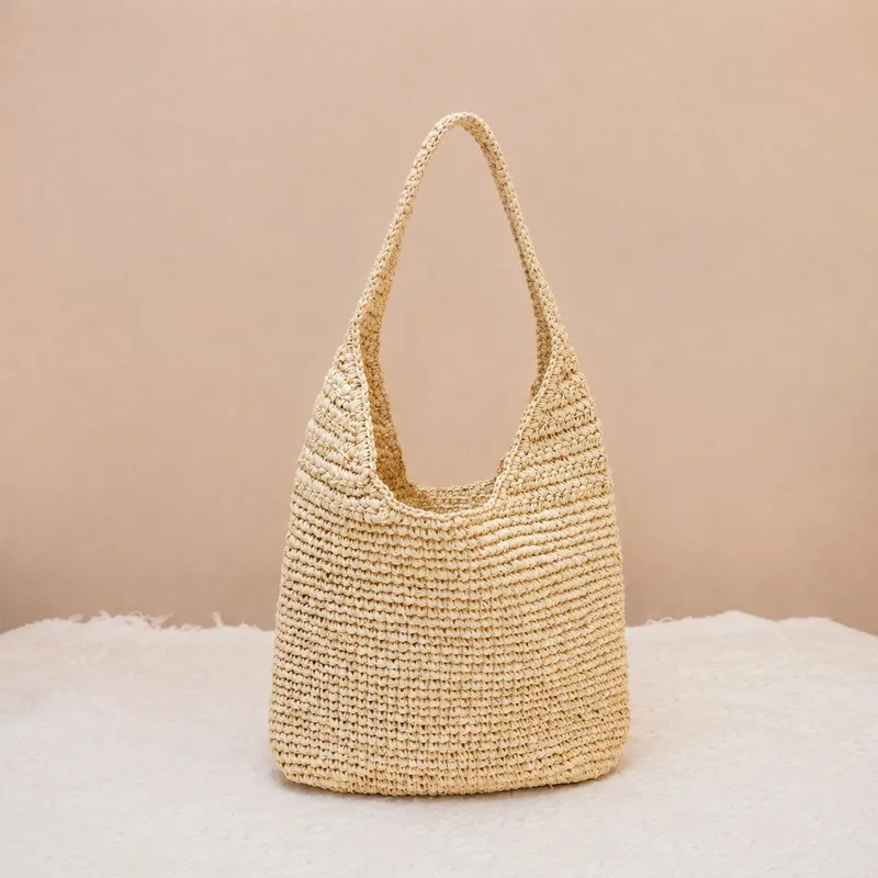 Raffia Hand-Woven Straw Should - Women'S Raffia Bags บทวิจารณ์และราคา